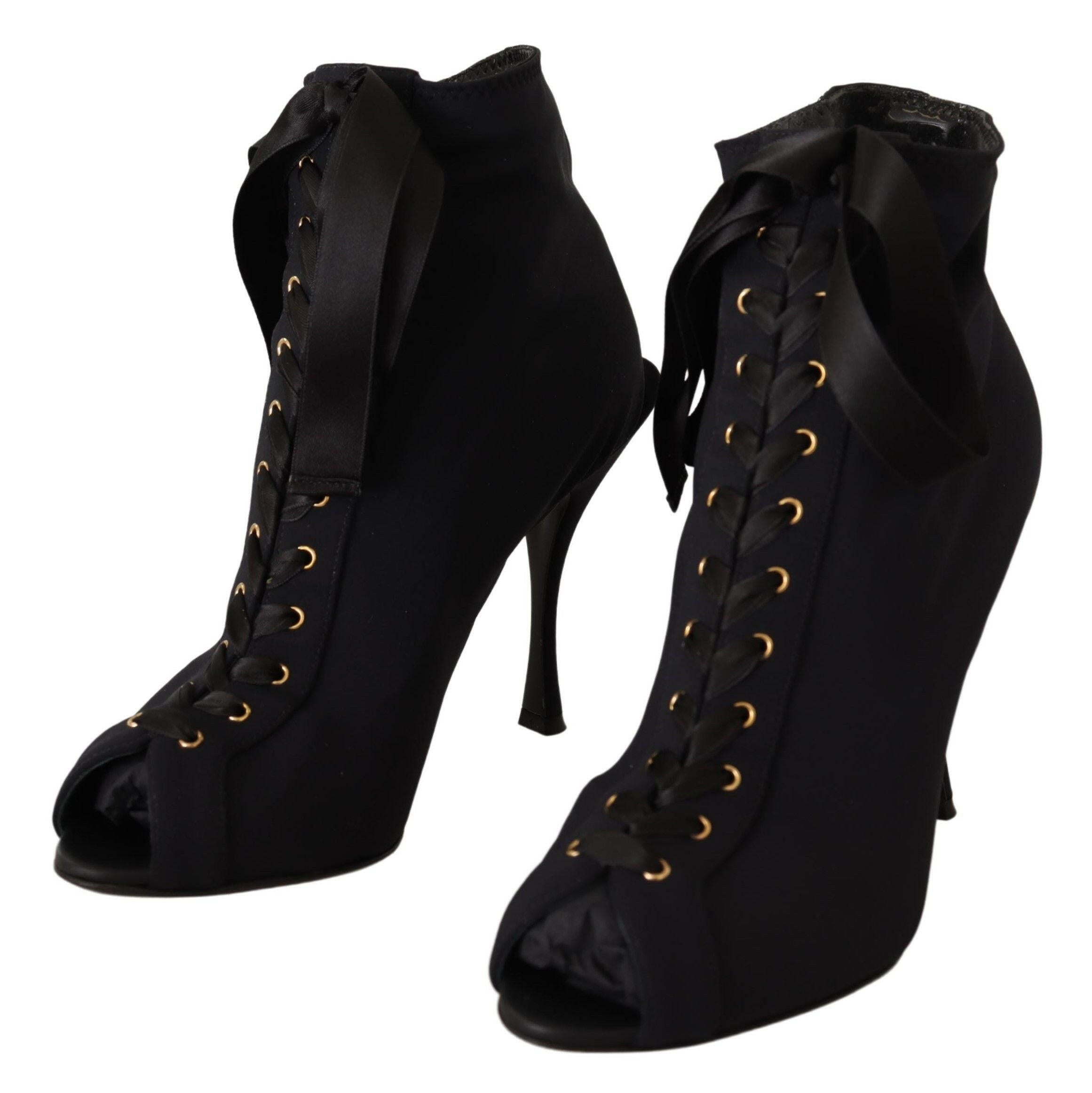 Dolce & Gabbana Black Stretch Short Ankle Boots Shoes -   -  Dolce & Gabbana.