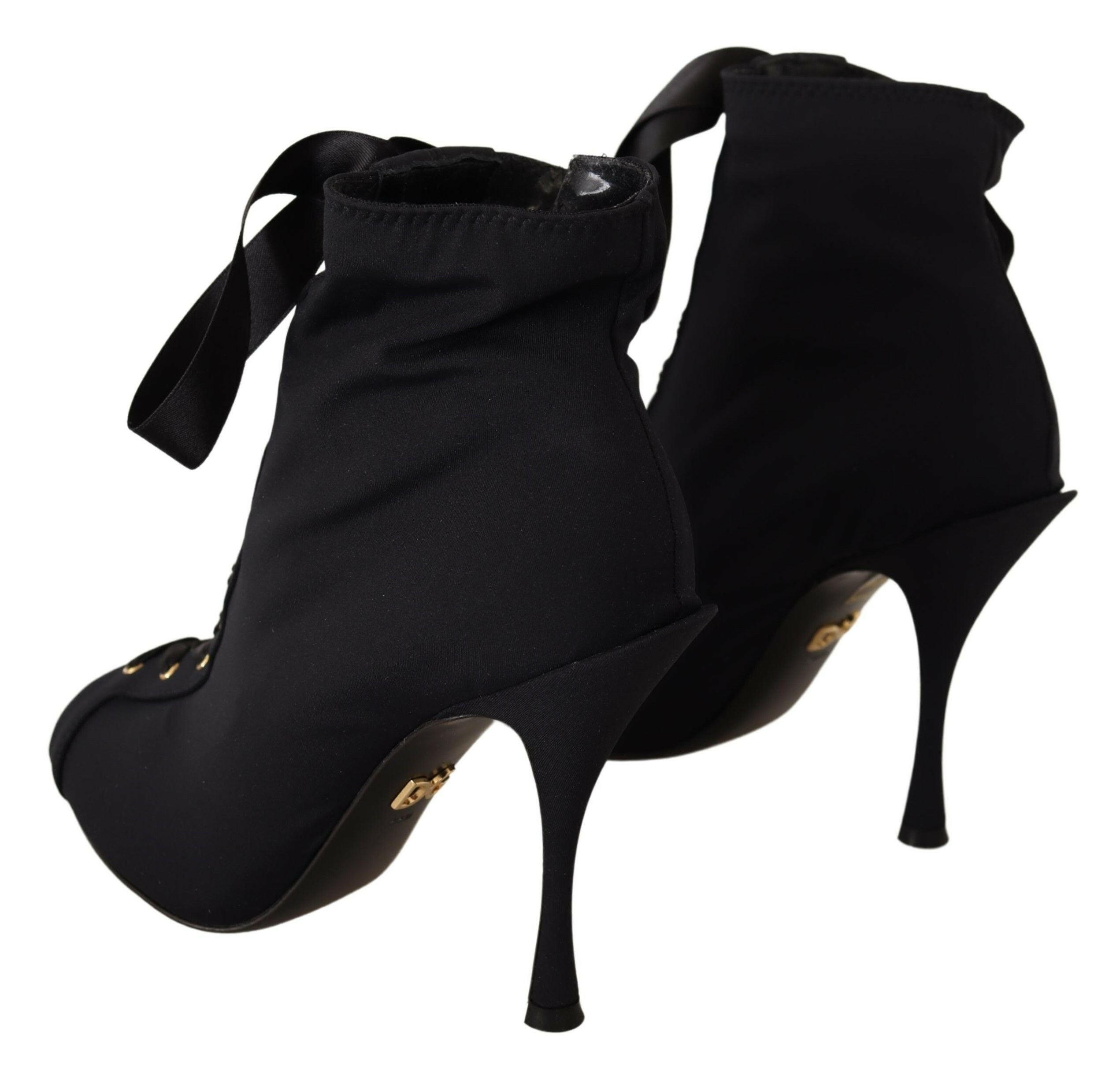 Dolce & Gabbana Black Stretch Short Ankle Boots Shoes -   -  Dolce & Gabbana.