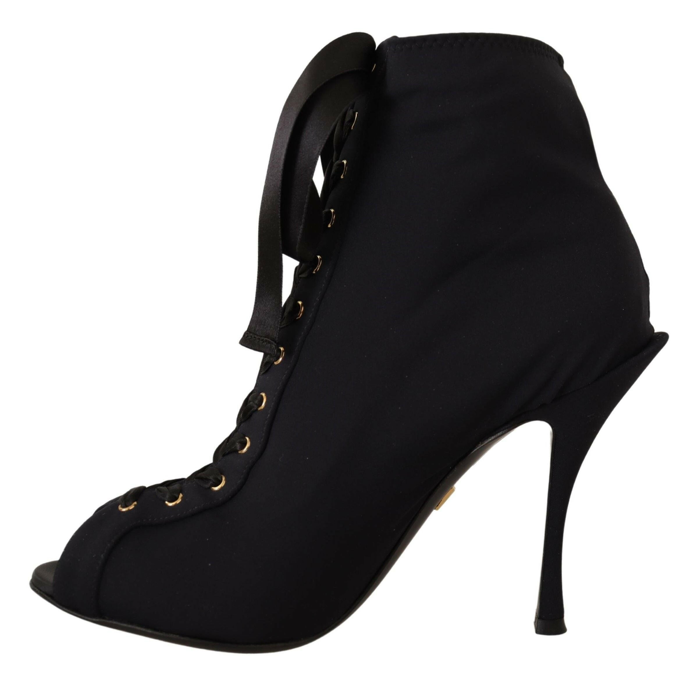 Dolce & Gabbana Black Stretch Short Ankle Boots Shoes -   -  Dolce & Gabbana.