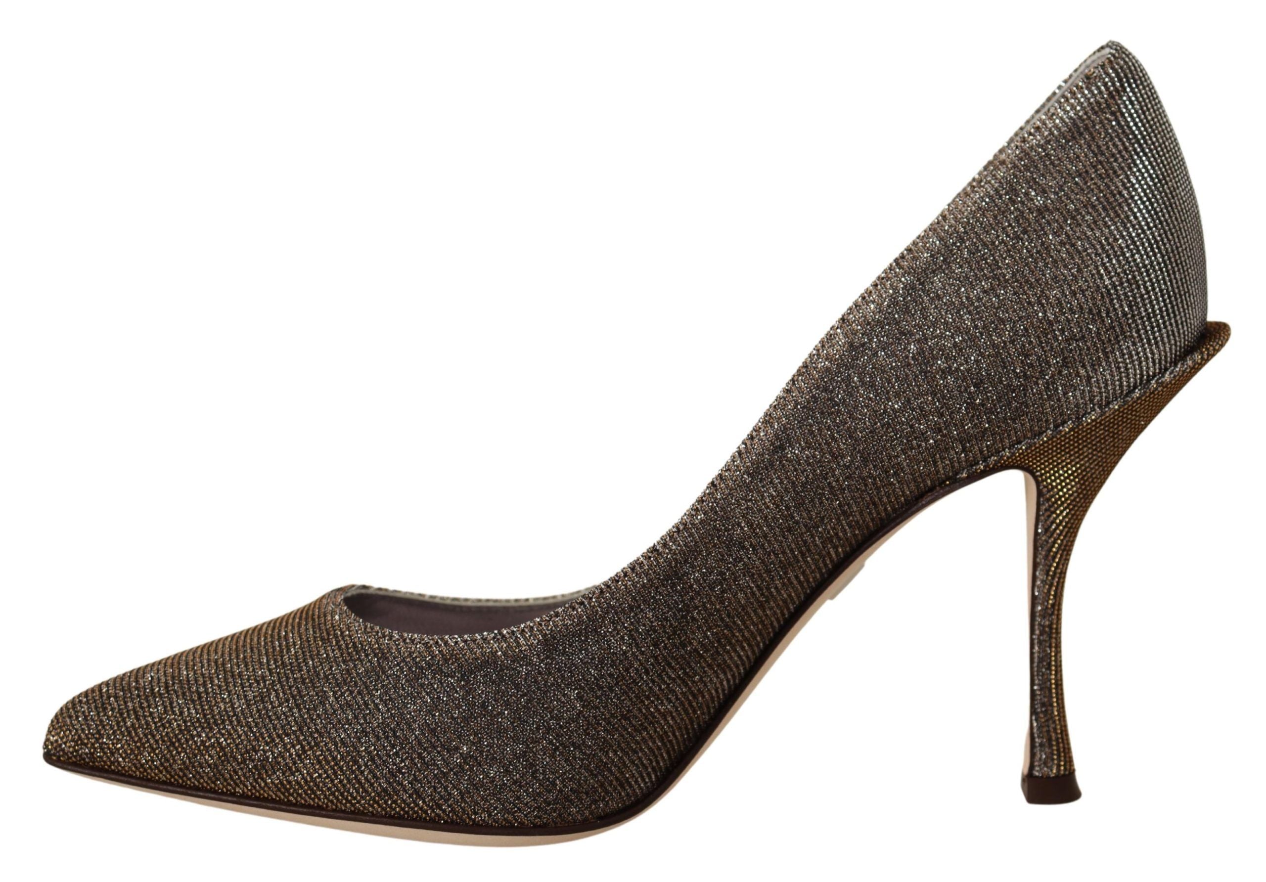 Dolce & Gabbana Gold Silver Fabric Heels Pumps Shoes -   -  Dolce & Gabbana.
