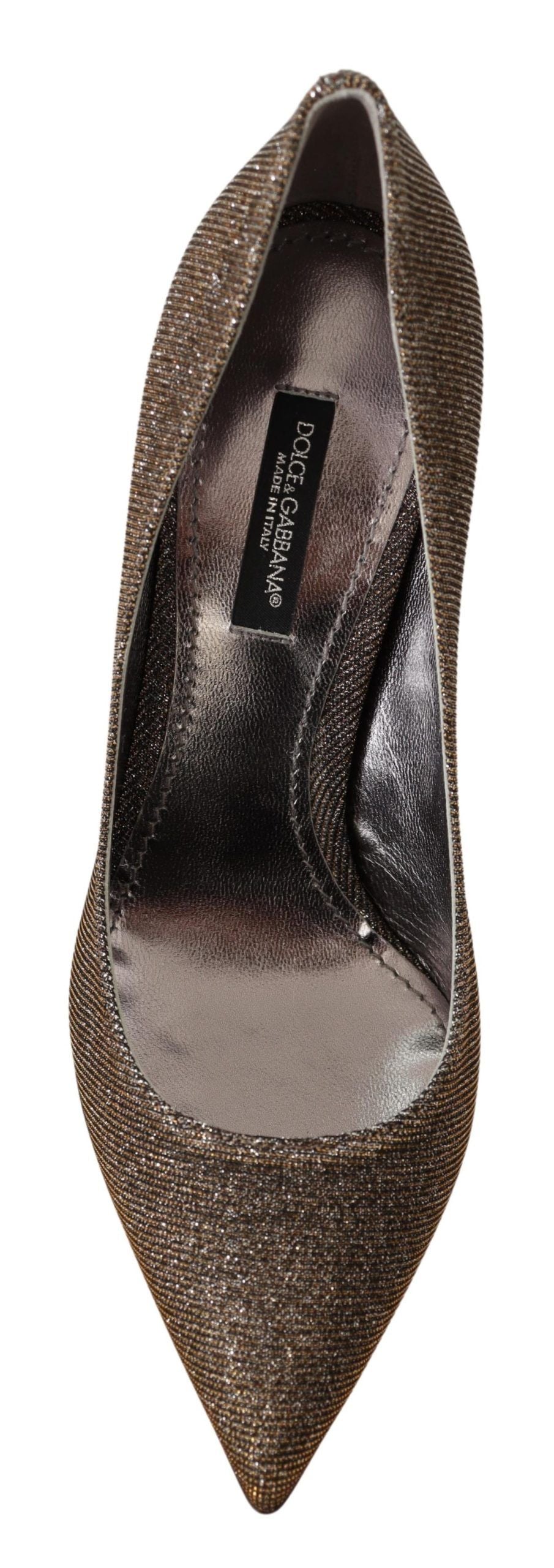 Dolce & Gabbana Gold Silver Fabric Heels Pumps Shoes -   -  Dolce & Gabbana.