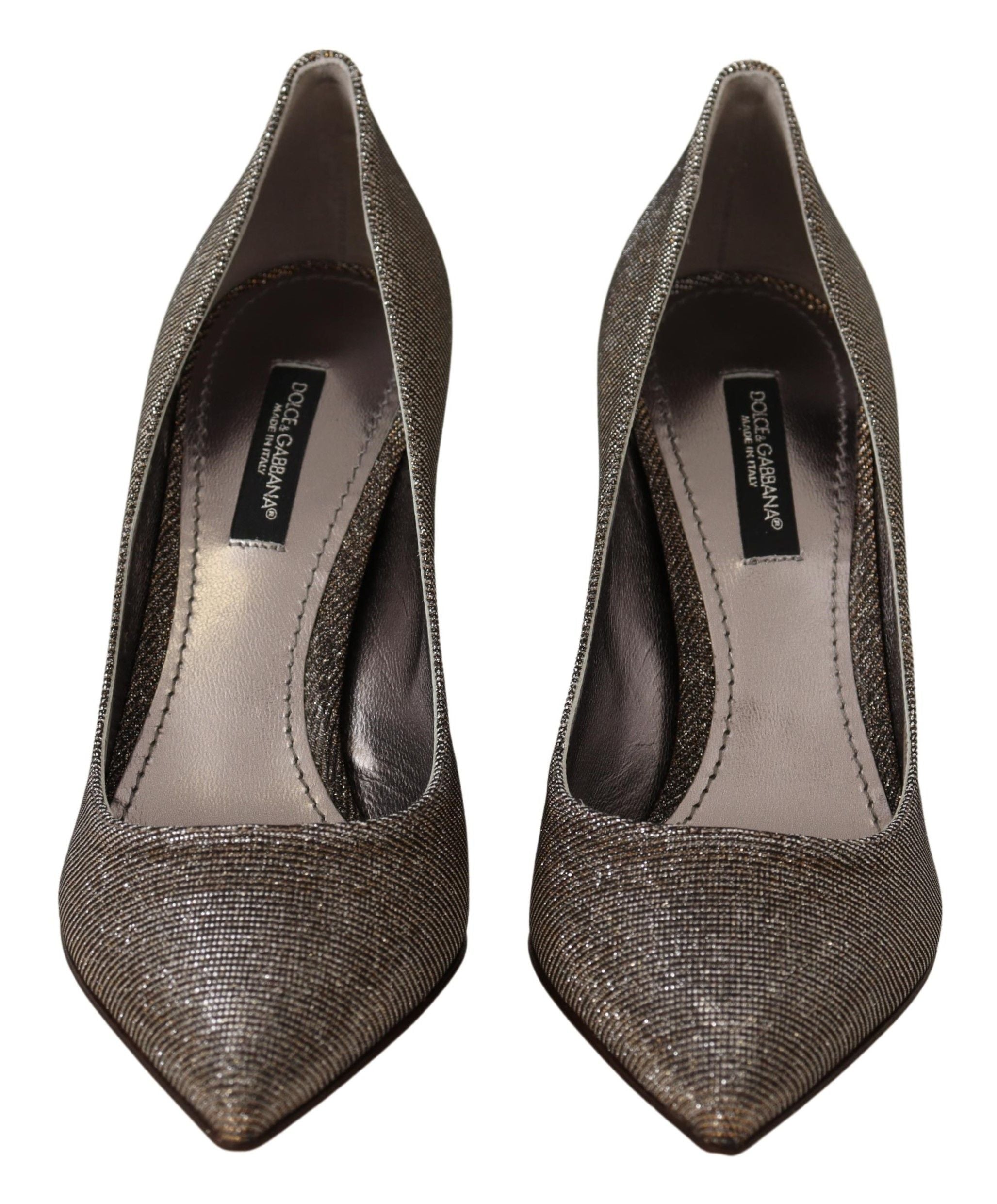 Dolce & Gabbana Gold Silver Fabric Heels Pumps Shoes -   -  Dolce & Gabbana.