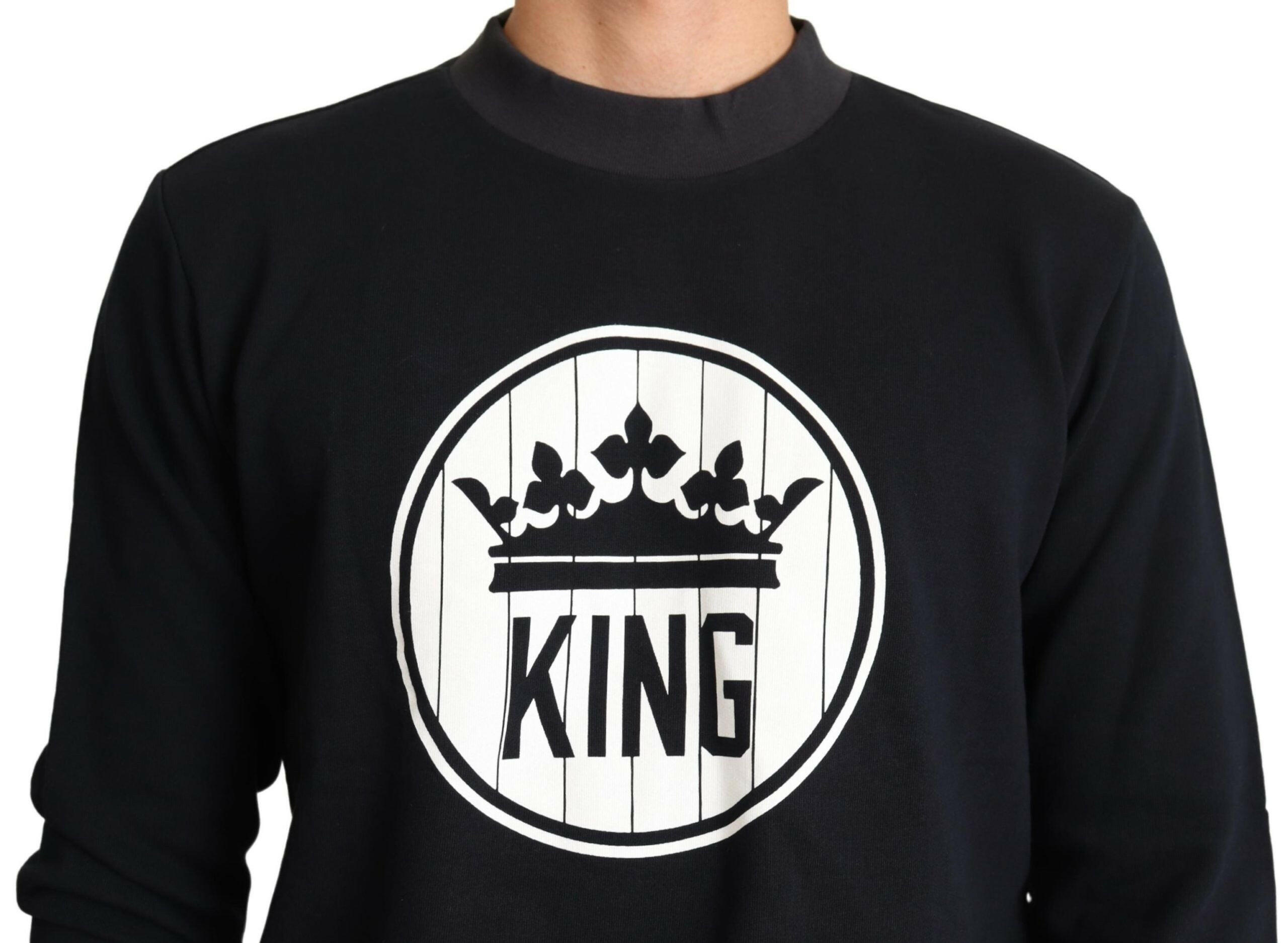 Dolce & Gabbana Blue Crown King Cotton Pullover Sweater -   -  Dolce & Gabbana.