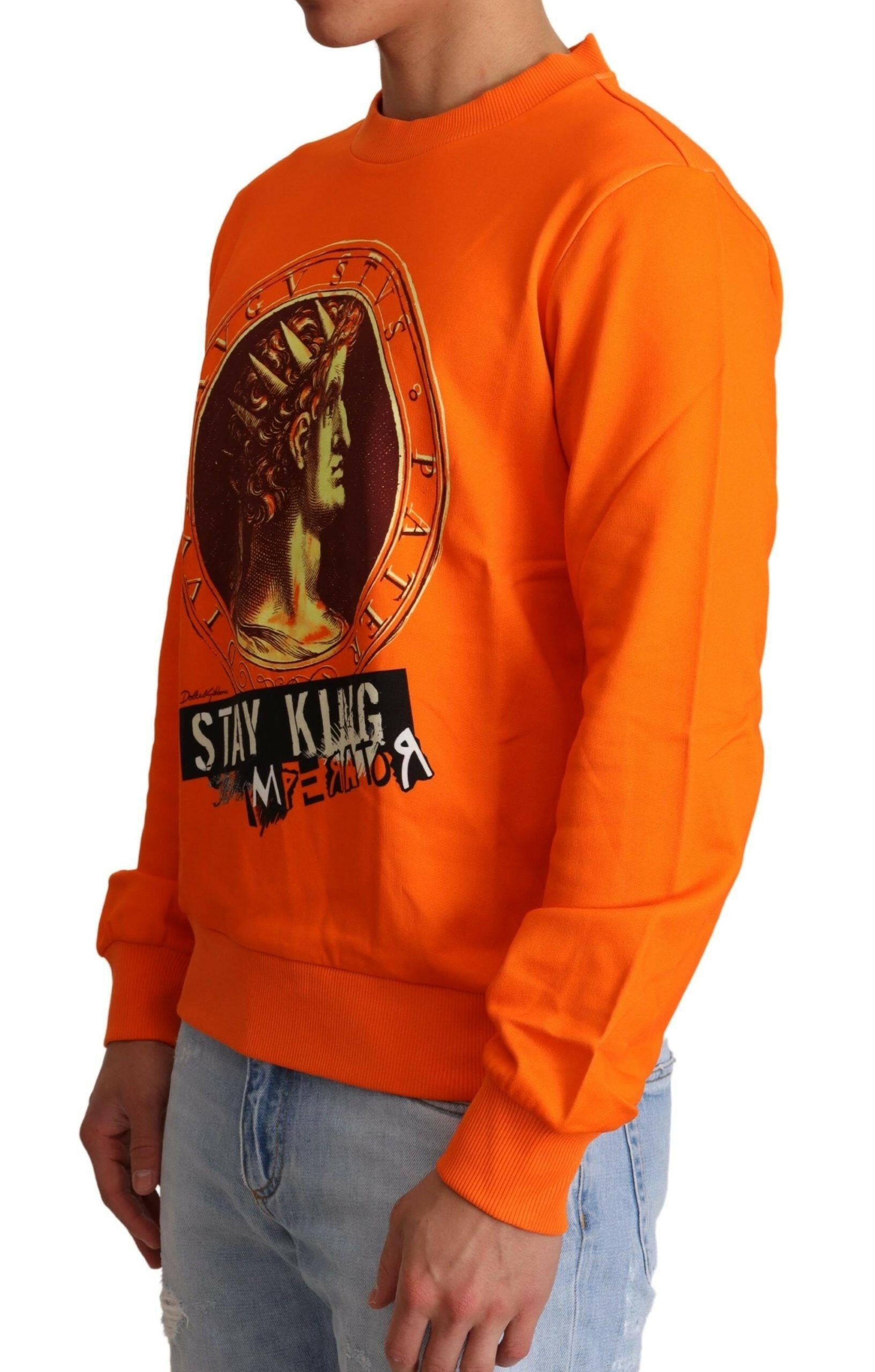 Dolce & Gabbana Orange King Ceasar Cotton Pullover Sweater -   -  Dolce & Gabbana.