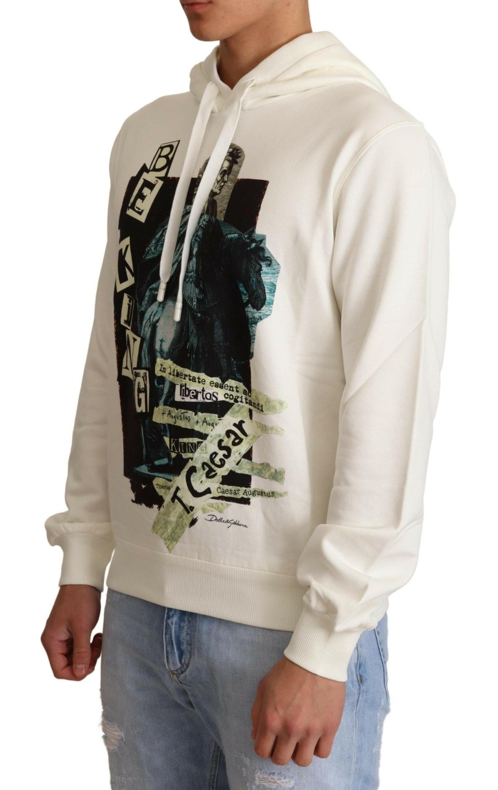 Dolce & Gabbana White King Ceasar Cotton Hooded Sweater -   -  Dolce & Gabbana.