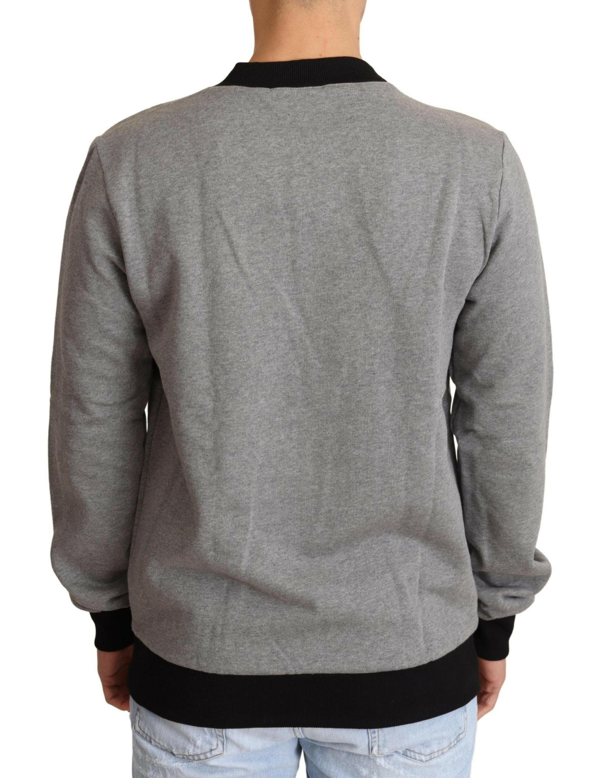 Dolce & Gabbana Gray Crown King Cotton Pullover Sweater -   -  Dolce & Gabbana.