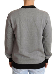 Dolce & Gabbana Gray Crown King Cotton Pullover Sweater -   -  Dolce & Gabbana.