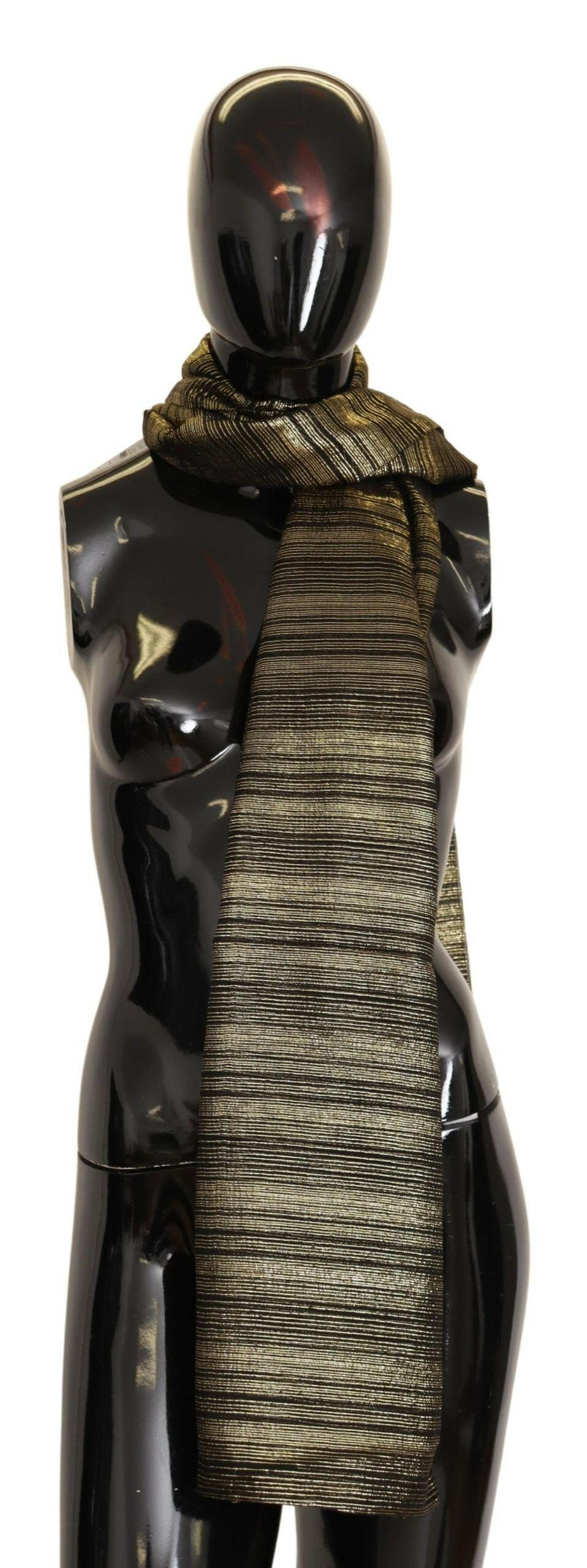 Dolce & Gabbana Metallic Gold Silk Stretch Shawl Wrap Scarf -   -  Dolce & Gabbana.
