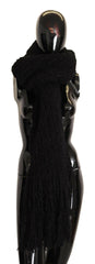 Dolce & Gabbana Black Virgin Wool Knitted Wrap Shawl Scarf -   -  Dolce & Gabbana.