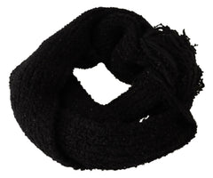 Dolce & Gabbana Black Virgin Wool Knitted Wrap Shawl Scarf -   -  Dolce & Gabbana.