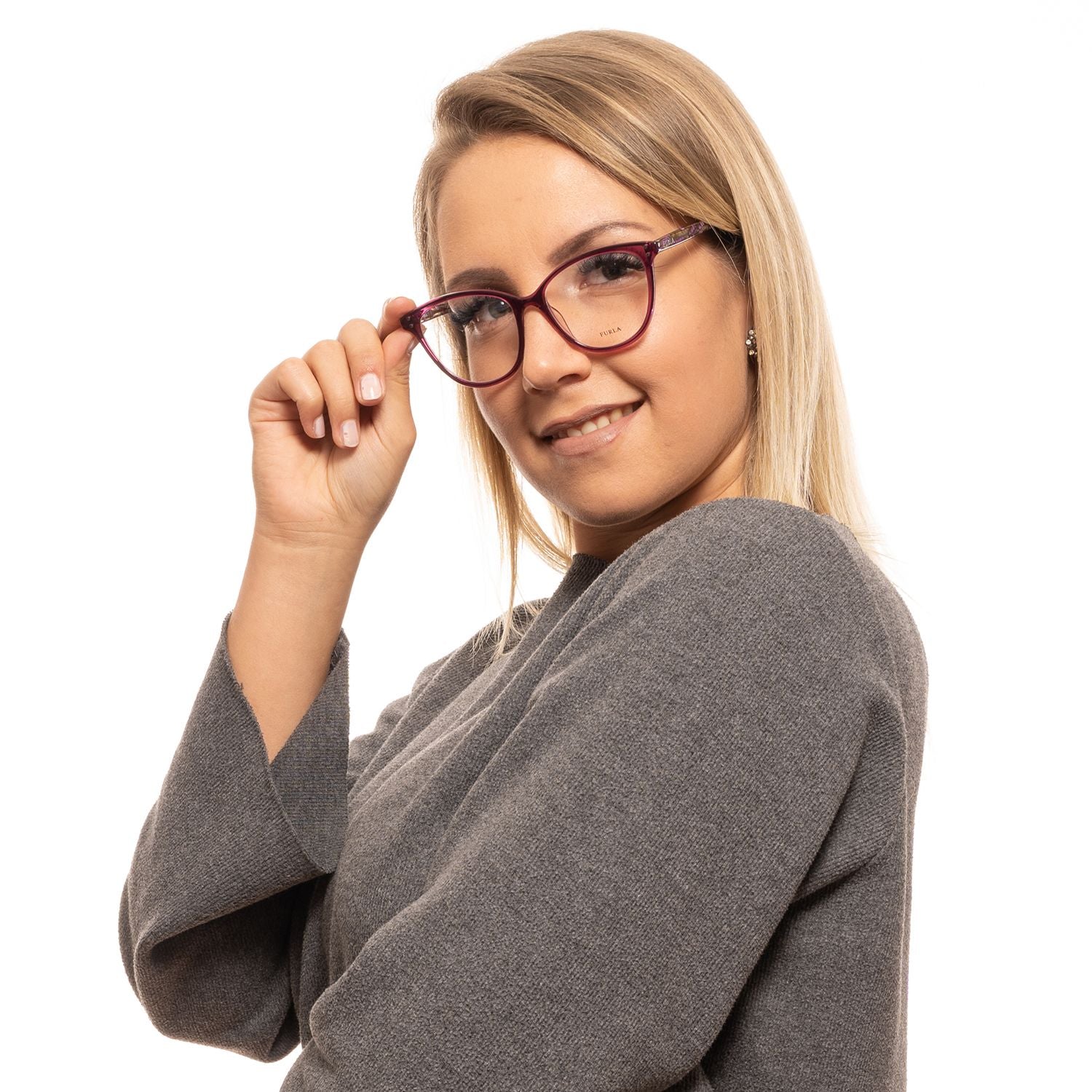 Furla Elegant Cat Eye Purple Eyeglasses for Women -   -  Furla.