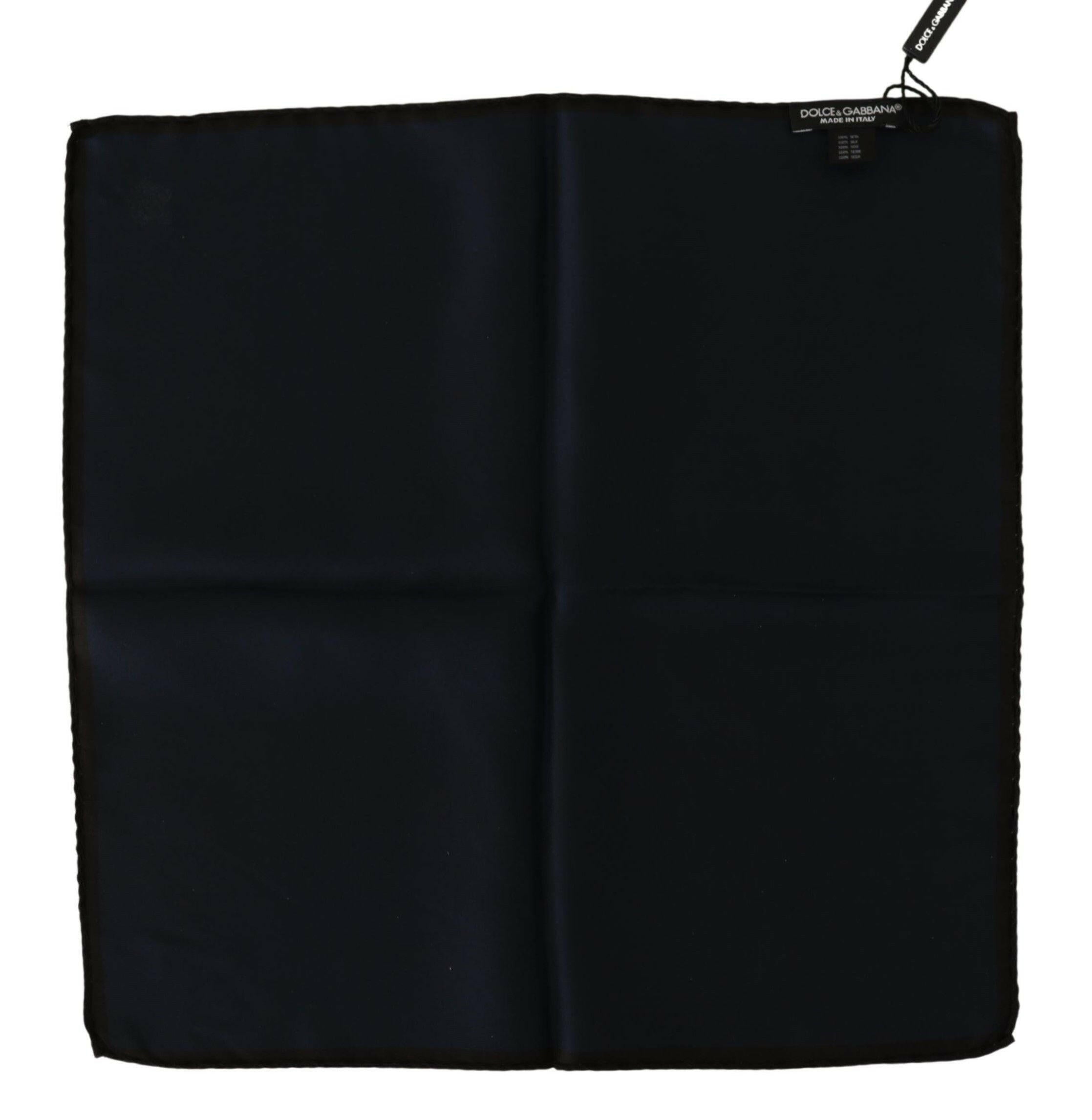 Dolce & Gabbana Black Square Handkerchief 100% Silk Scarf -  Mens Handkerchief -  Dolce & Gabbana.