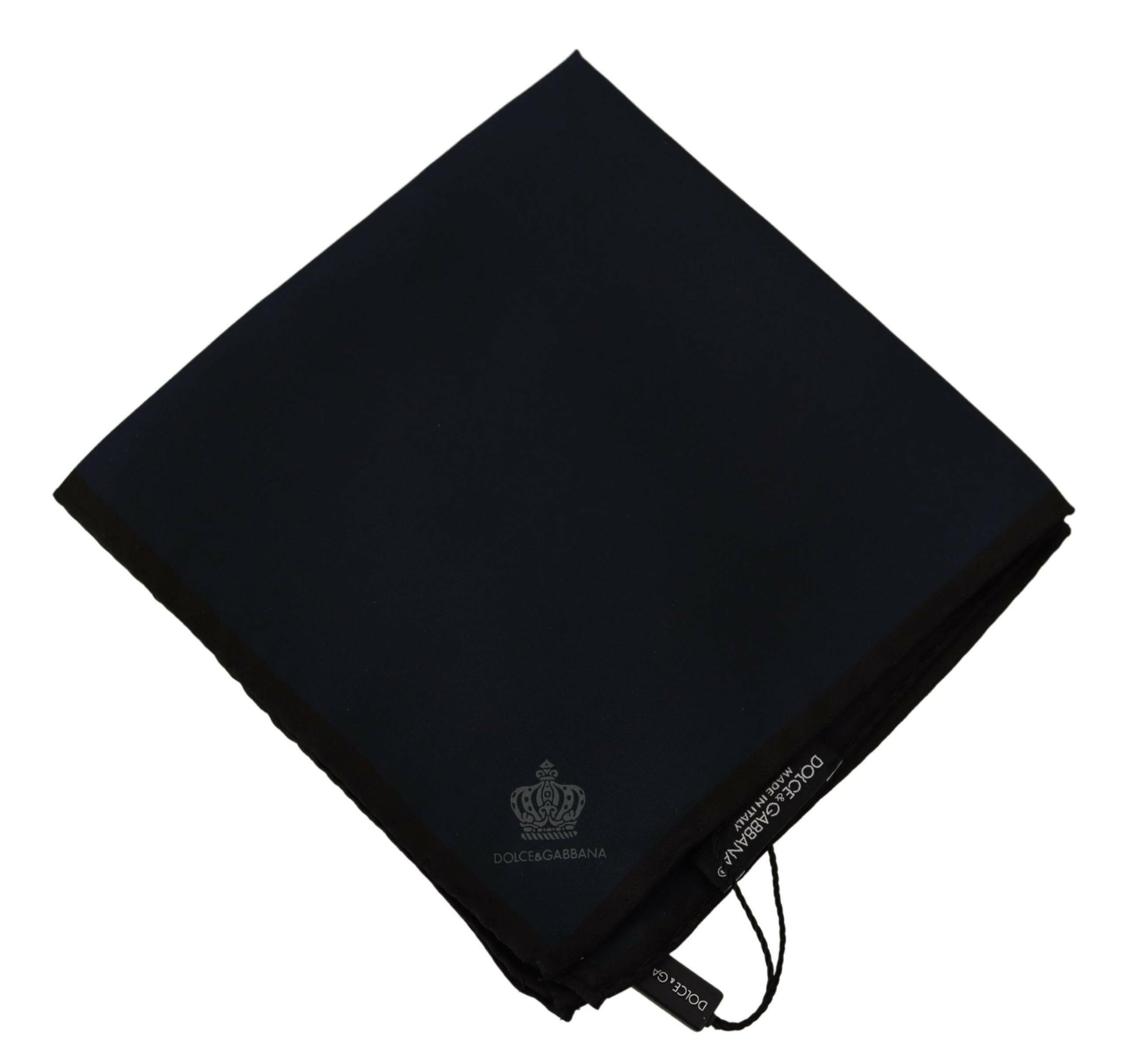 Dolce & Gabbana Black Square Handkerchief 100% Silk Scarf -  Mens Handkerchief -  Dolce & Gabbana.