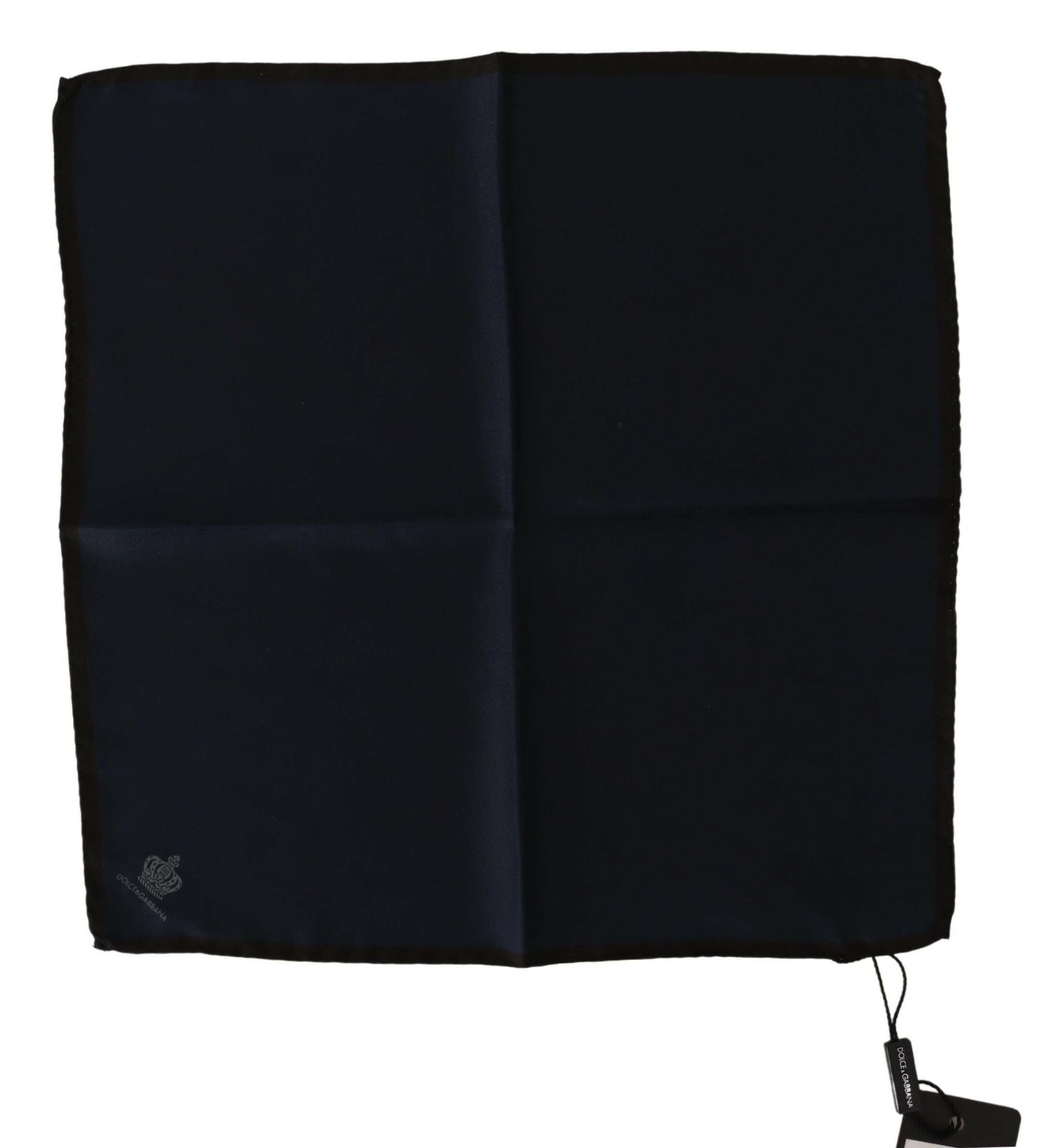 Dolce & Gabbana Black Square Handkerchief 100% Silk Scarf -  Mens Handkerchief -  Dolce & Gabbana.