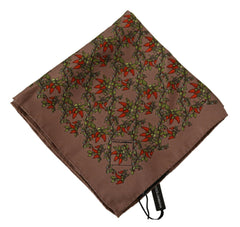Dolce & Gabbana Brown Carrots Print Silk Handkerchief -  Mens Handkerchief -  Dolce & Gabbana.