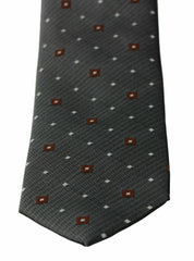 Dolce & Gabbana Gray Patterned Classic Mens Slim Necktie -  Neckties, Men -  Dolce & Gabbana.