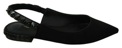 Dolce & Gabbana Black Flats Slingback Charmeuse Shoes -   -  Dolce & Gabbana.