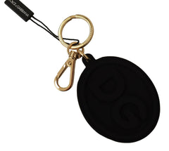 Dolce & Gabbana Black Rubber DG Logo Gold Brass Metal Keyring Keychain -  Men´s Keychains -  Dolce & Gabbana.