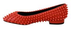 Philipp Plein Orange Leather Ballerina WHAT I DO Flats Shoes -   -  Philipp Plein.