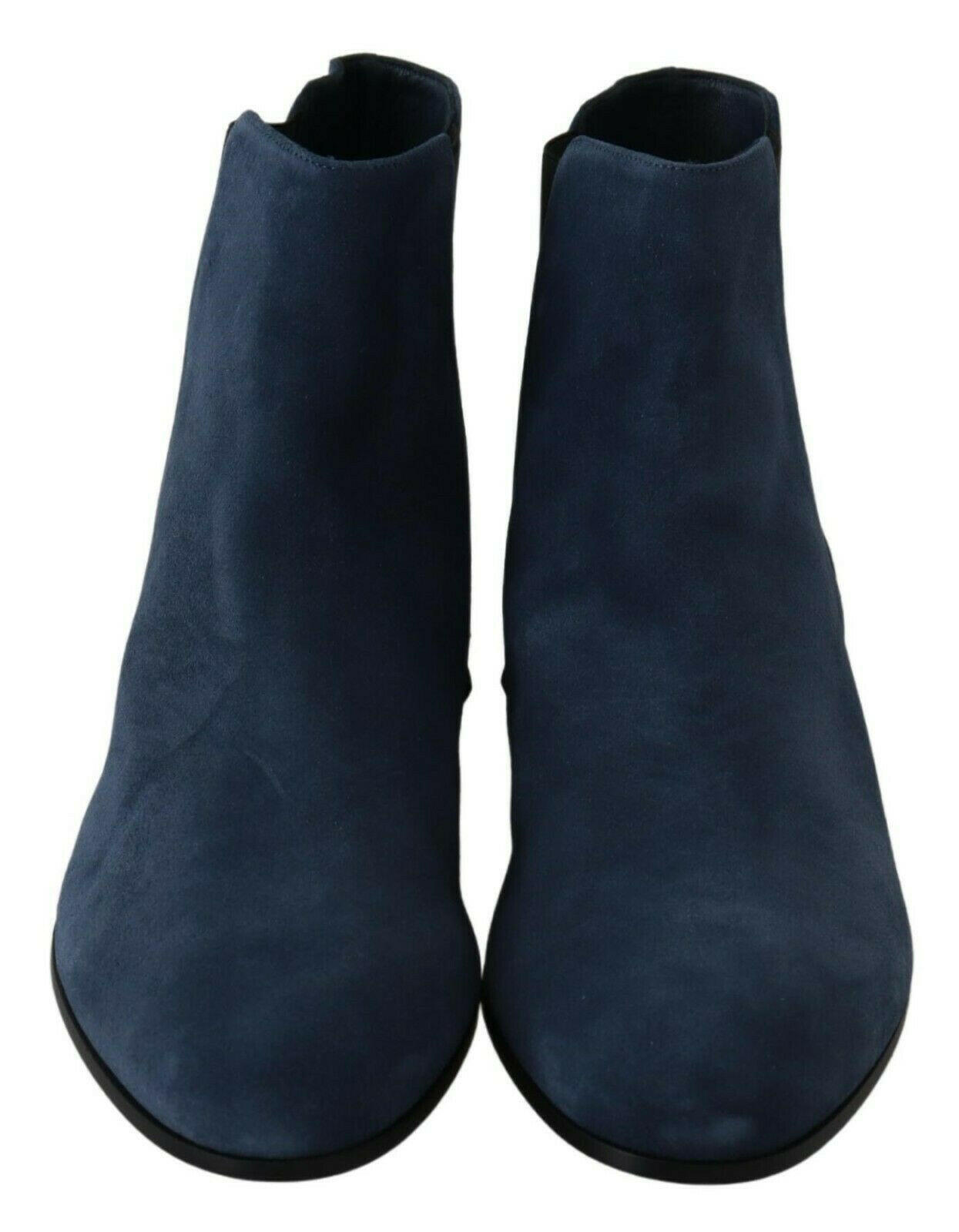 Dolce & Gabbana Blue Suede Embellished Studded Boots Shoes -   -  Dolce & Gabbana.