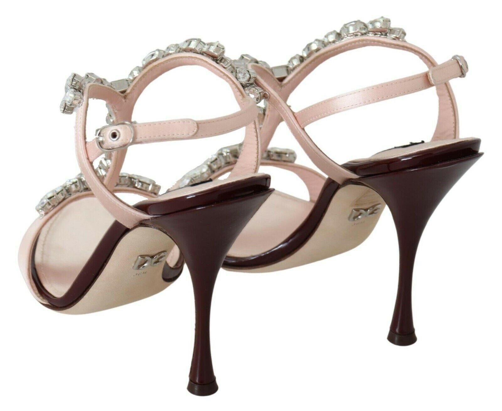 Dolce & Gabbana Pink Crystals Heels Keira Sandals -   -  Dolce & Gabbana.
