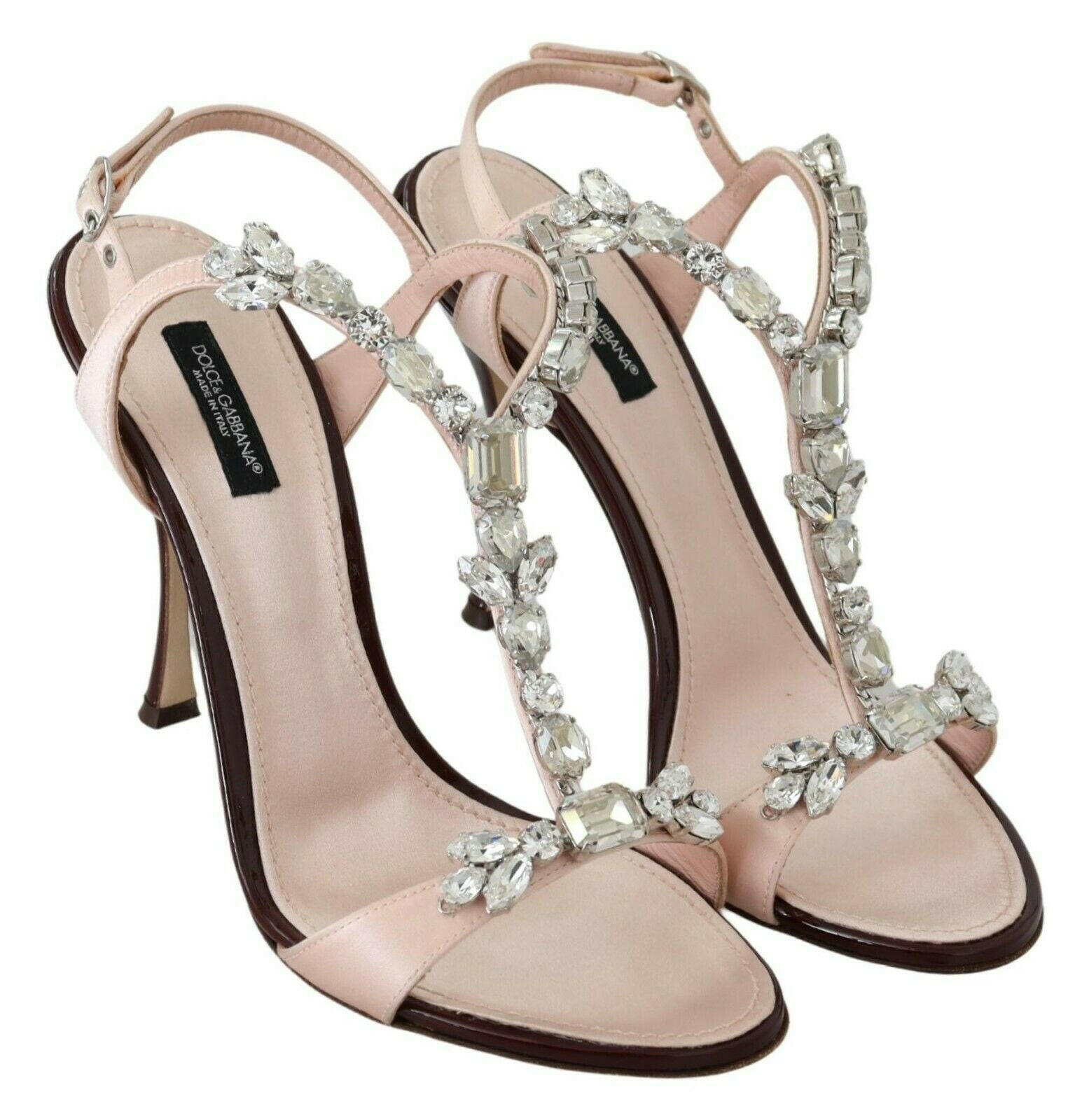 Dolce & Gabbana Pink Crystals Heels Keira Sandals -   -  Dolce & Gabbana.