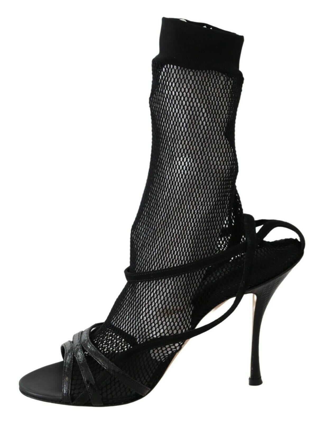 Dolce & Gabbana Black Suede Short Boots Sandals Shoes -   -  Dolce & Gabbana.