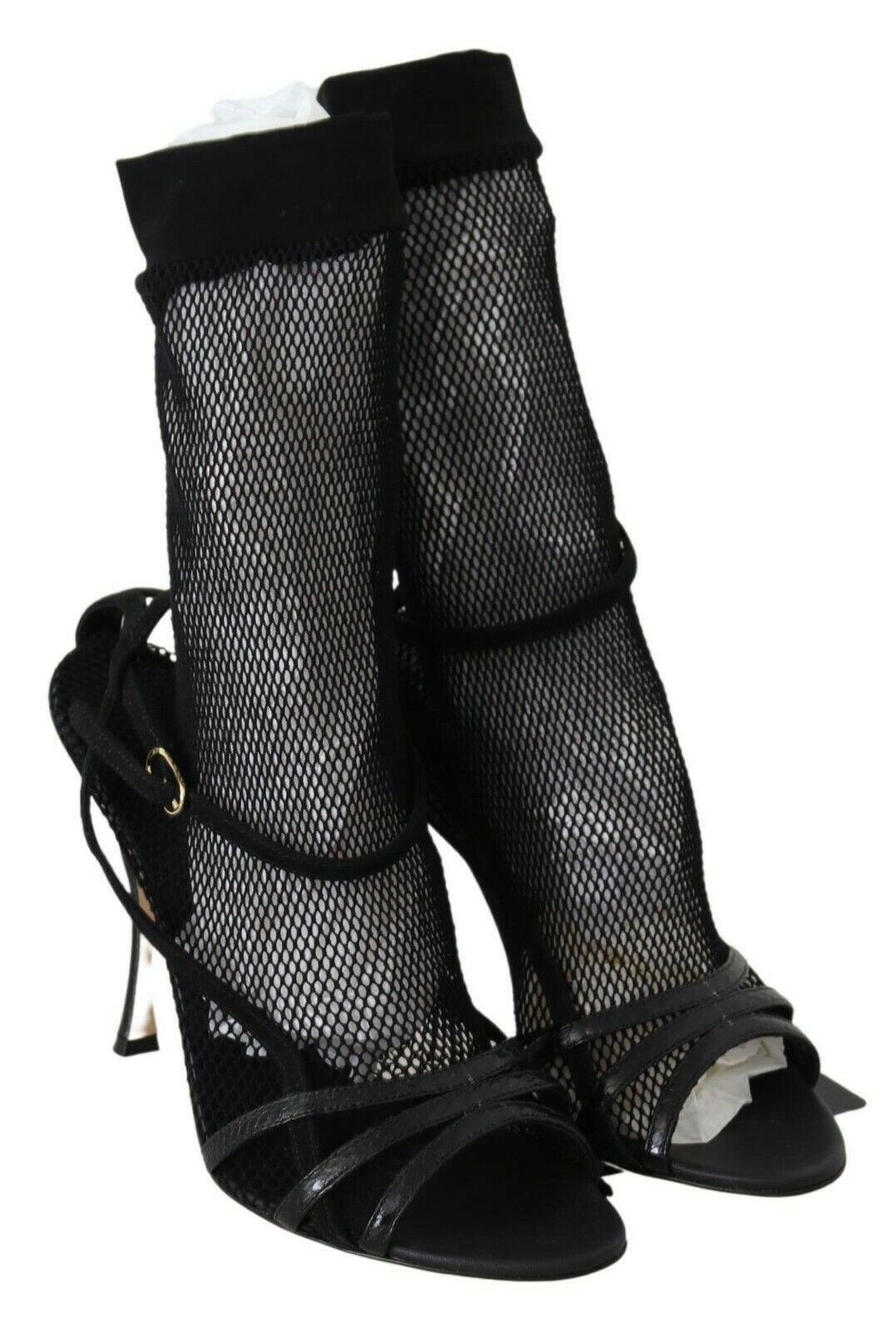 Dolce & Gabbana Black Suede Short Boots Sandals Shoes -   -  Dolce & Gabbana.