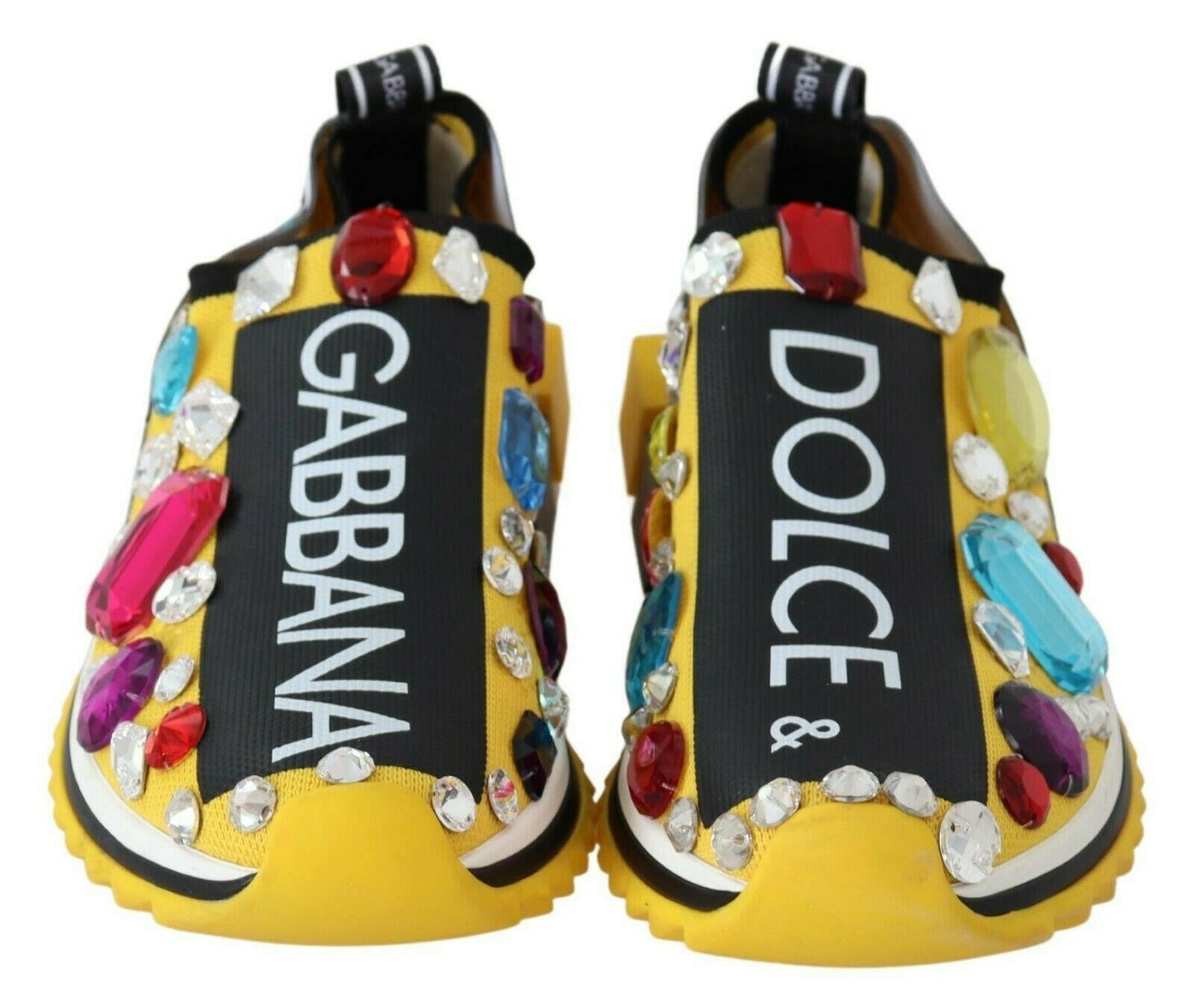 Dolce & Gabbana Yellow Multicolor Crystals Sneakers Shoes -   -  Dolce & Gabbana.
