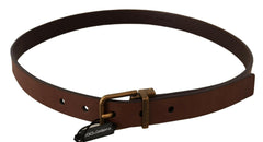 Dolce & Gabbana Brown Leather Rustic Buckle Cintura Belt -   -  Dolce & Gabbana.