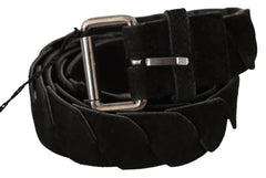 GF Ferre Black WX Silver Tone Buckle Waist Belt -   -  GF Ferre.