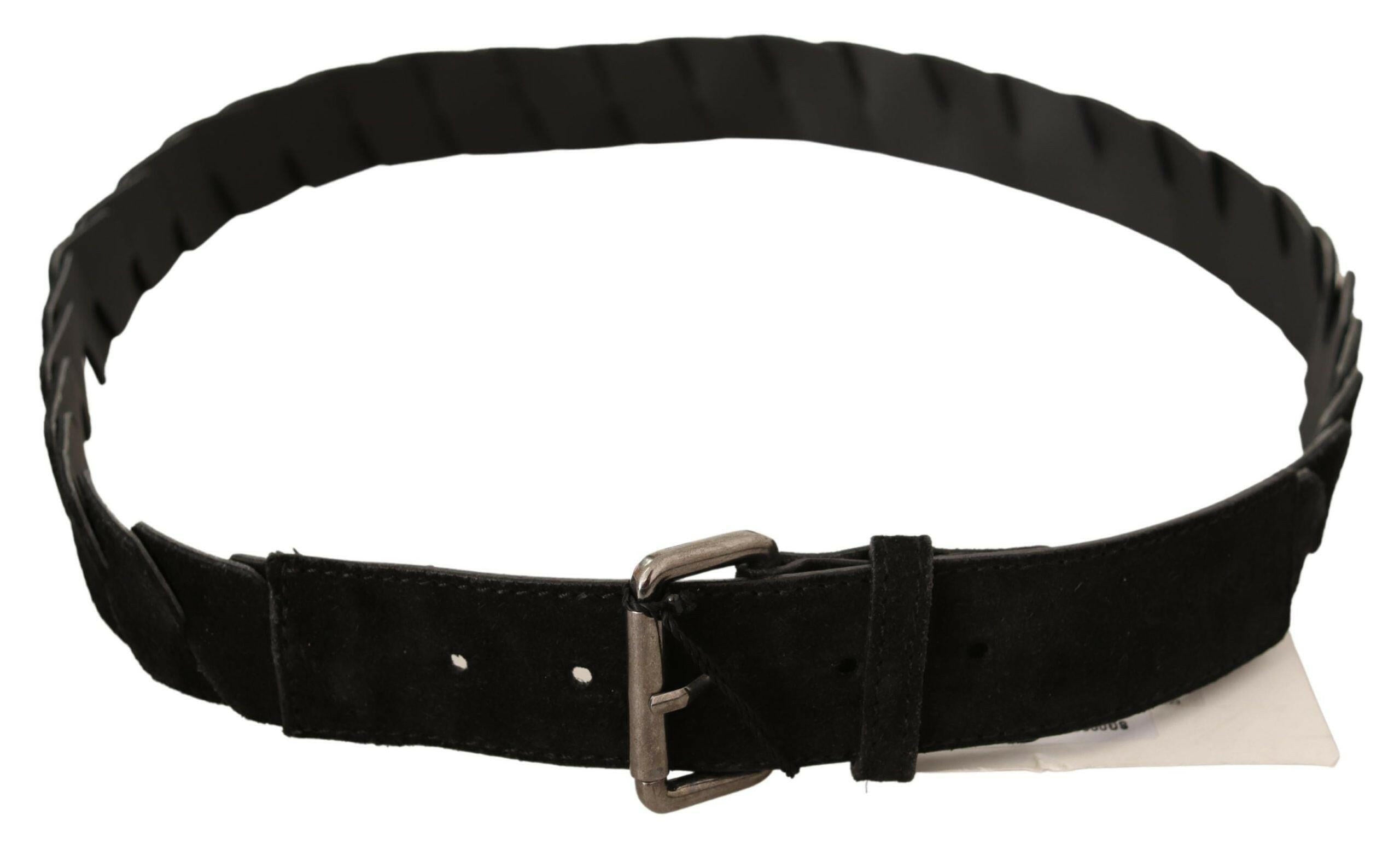 GF Ferre Black WX Silver Tone Buckle Waist Belt -   -  GF Ferre.