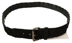 GF Ferre Black WX Silver Tone Buckle Waist Belt -   -  GF Ferre.
