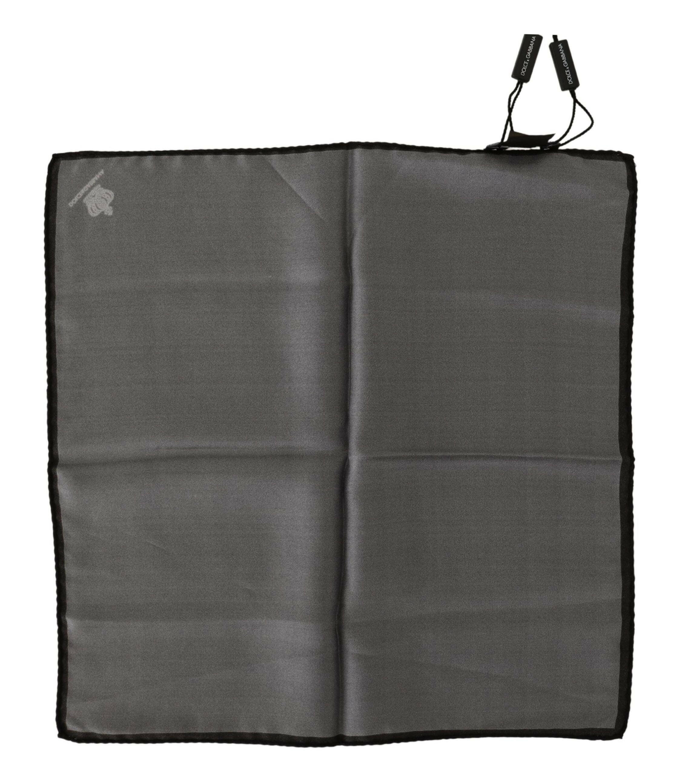 Dolce & Gabbana Gray 100% Silk Square Handkerchief Gray 100% Silk Square Handkerchief -  Mens Handkerchief -  Dolce & Gabbana.