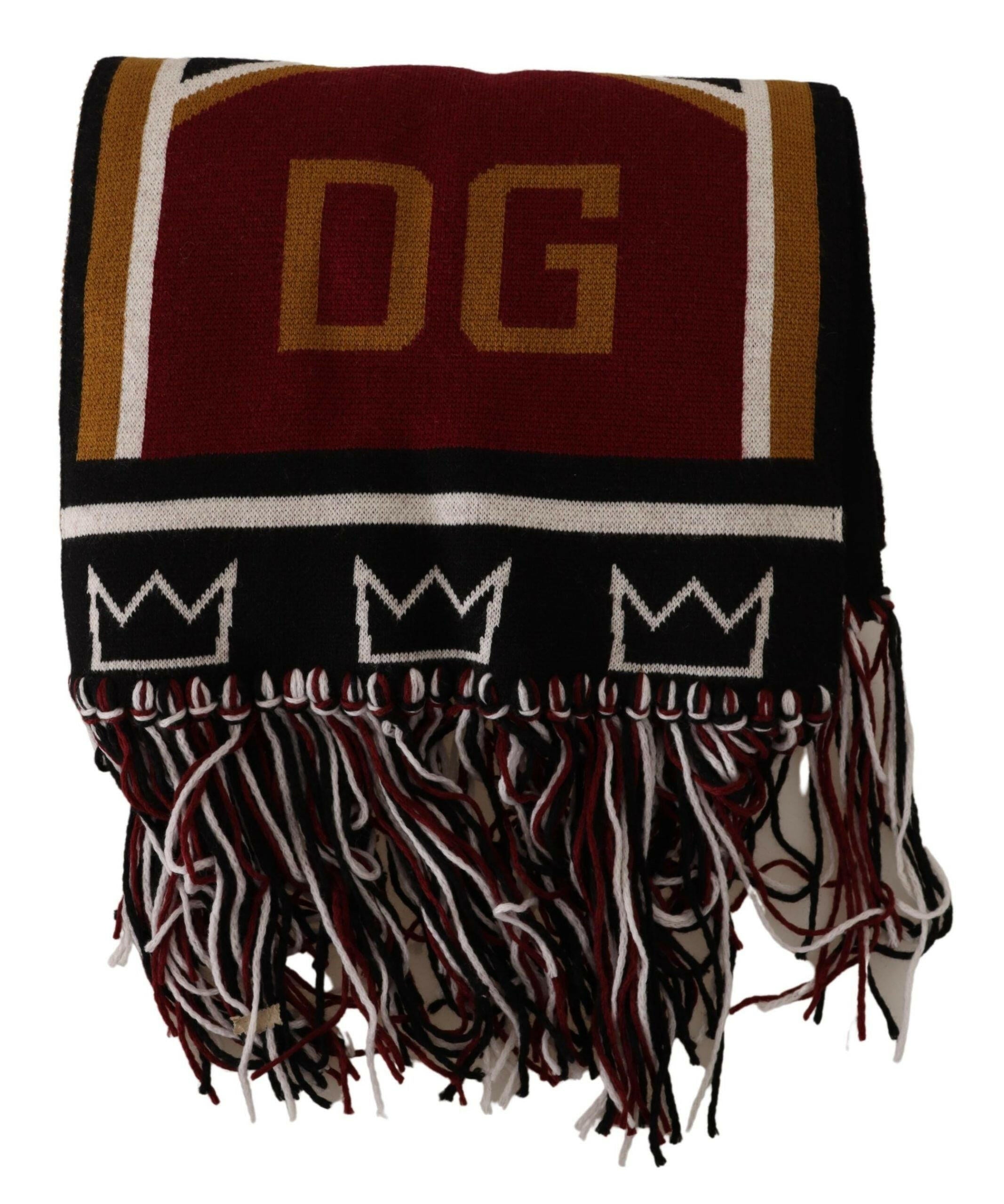 Dolce & Gabbana Multicolor Wool Knit DG King Shawl Wrap Scarf -   -  Dolce & Gabbana.
