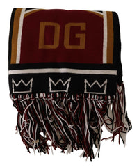 Dolce & Gabbana Multicolor Wool Knit DG King Shawl Wrap Scarf -   -  Dolce & Gabbana.