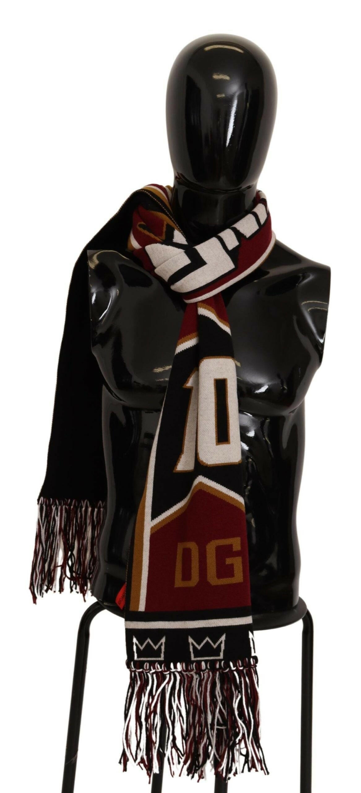 Dolce & Gabbana Multicolor Wool Knit DG King Shawl Wrap Scarf -   -  Dolce & Gabbana.