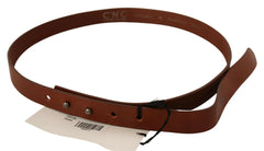 Costume National Brown Leather Silver Fastening Belt -   -  Costume National.
