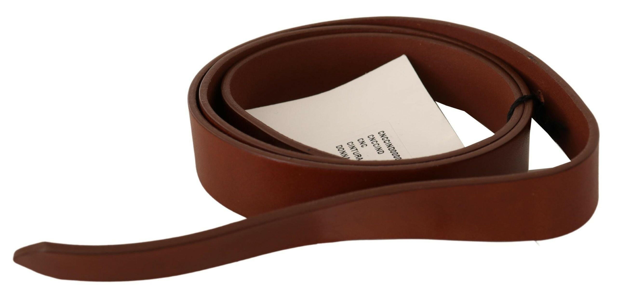 Costume National Brown Leather Silver Fastening Belt -   -  Costume National.