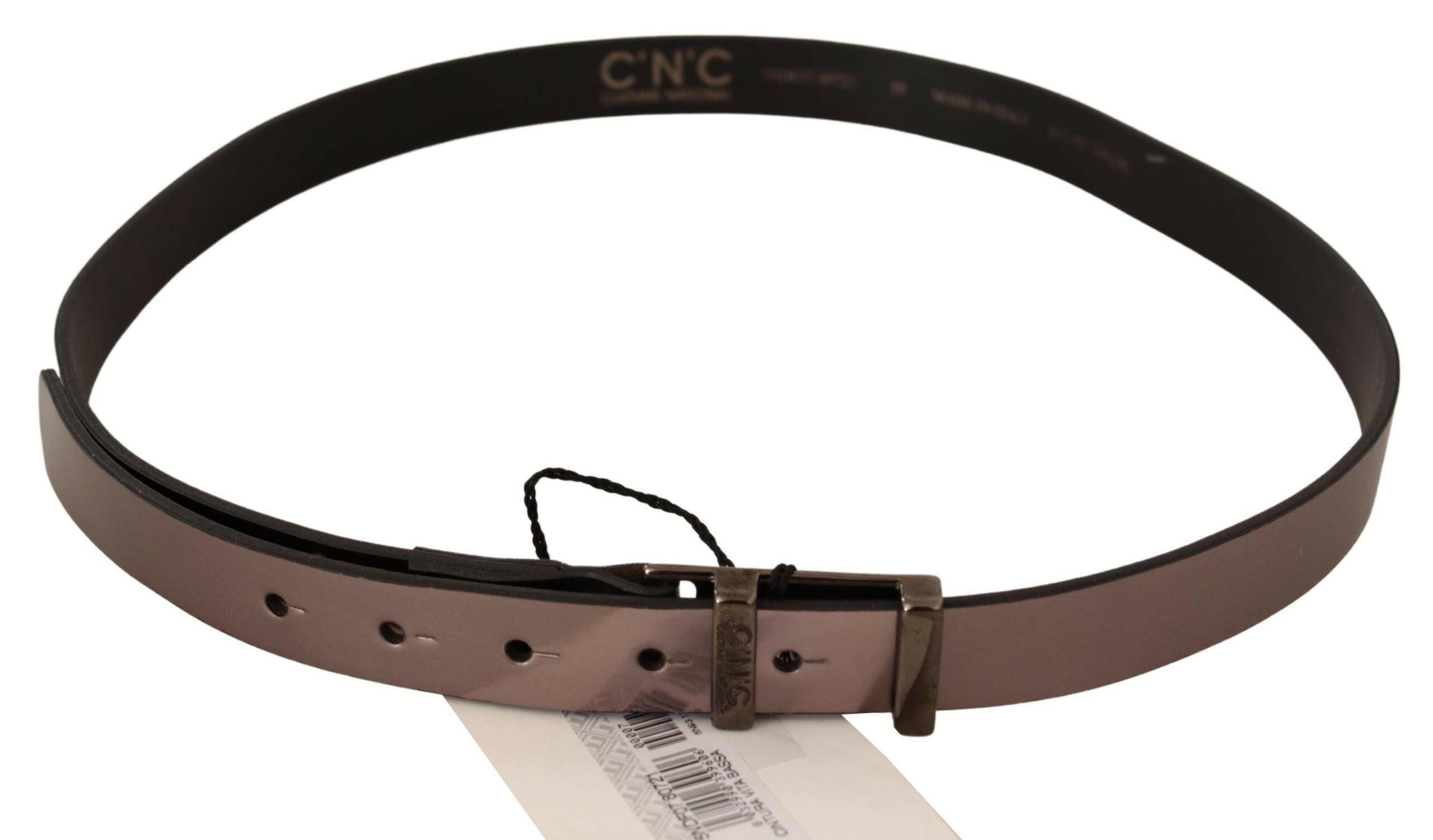 Costume National Pink Metallic Leather Buckle Belt -   -  Costume National.