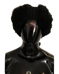 Dolce & Gabbana Black Cashmere Fur Women Beanie Women Hat -   -  Dolce & Gabbana.