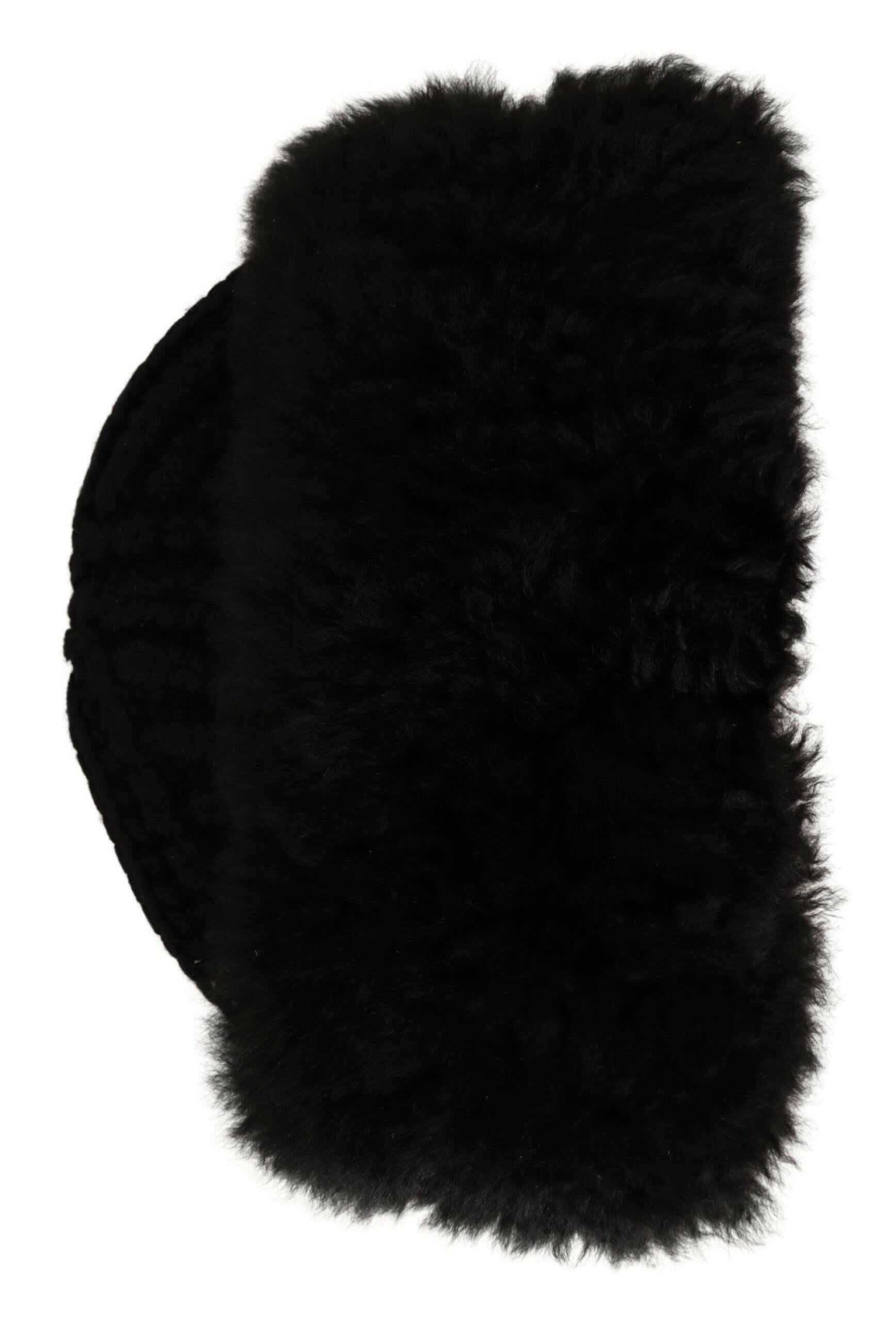 Dolce & Gabbana Black Cashmere Fur Women Beanie Women Hat -   -  Dolce & Gabbana.
