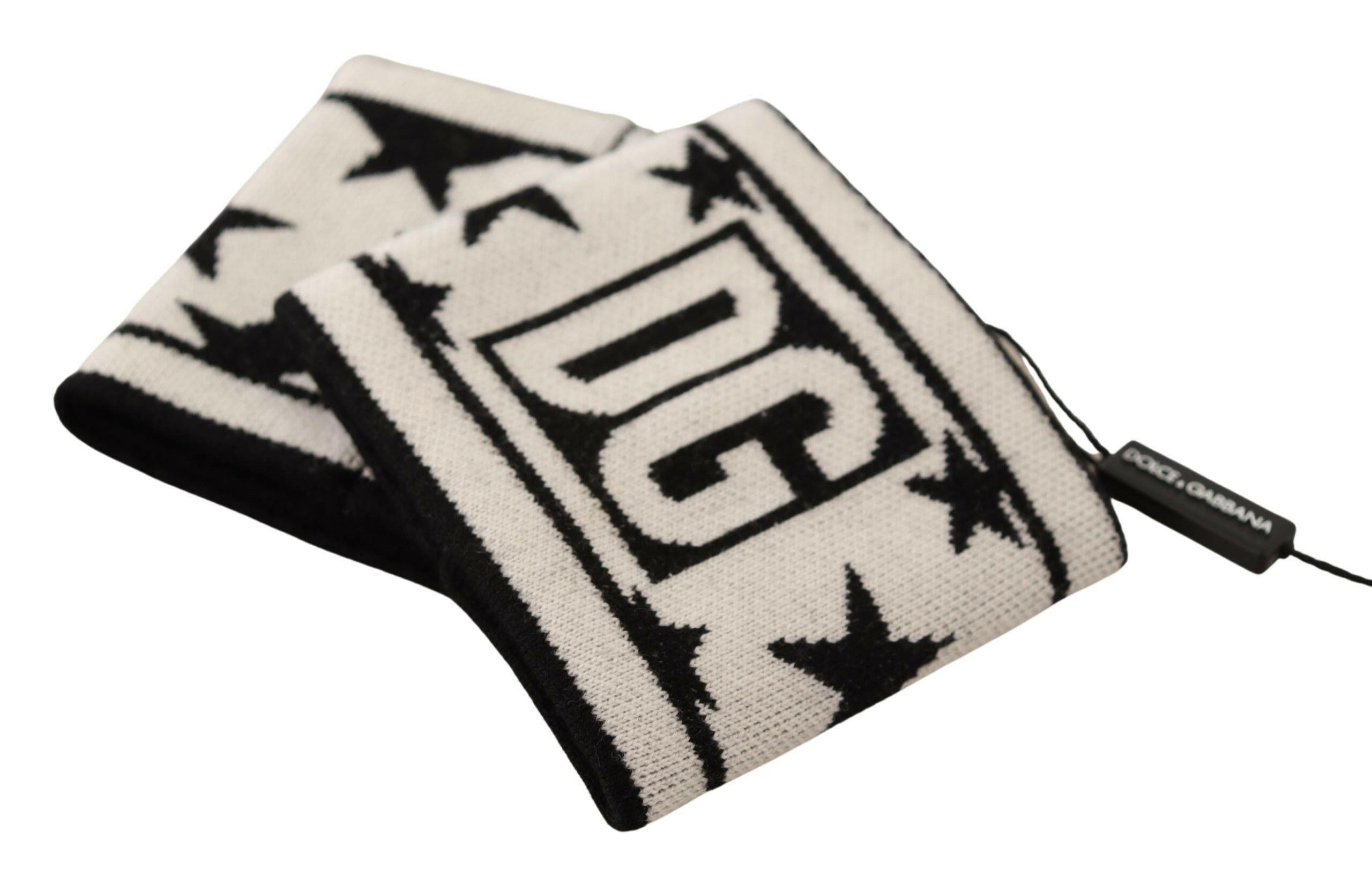 Dolce & Gabbana White Black Wool Logo #DGMILLENNIALS Wristband -   -  Dolce & Gabbana.