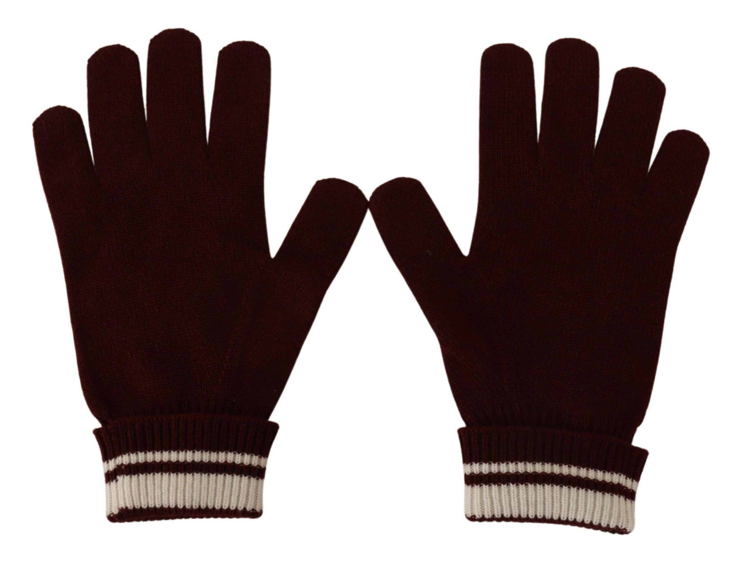 Dolce & Gabbana Red White D&G Logo Crown Cashmere Gloves -   -  Dolce & Gabbana.