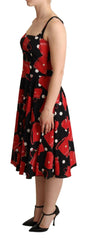 Dolce & Gabbana Black Red Bag Print A-line Mid Length Dress -   -  Dolce & Gabbana.