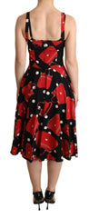 Dolce & Gabbana Black Red Bag Print A-line Mid Length Dress -   -  Dolce & Gabbana.