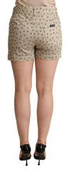 Dolce & Gabbana Beige Polka Dots Denim Cotton Stretch Shorts -   -  Dolce & Gabbana.