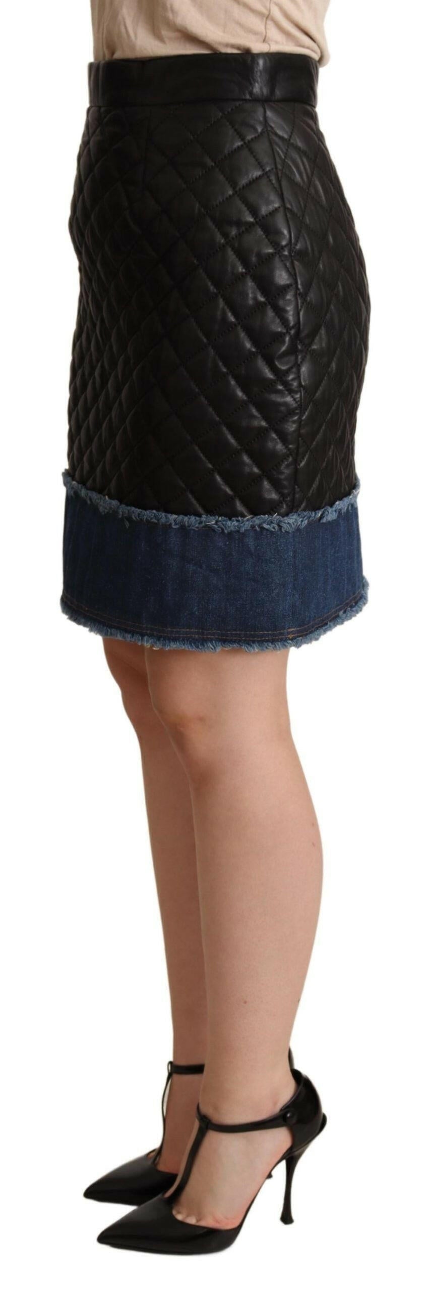 Dolce & Gabbana Black Quilted Leather Mini Skirts -   -  Dolce & Gabbana.