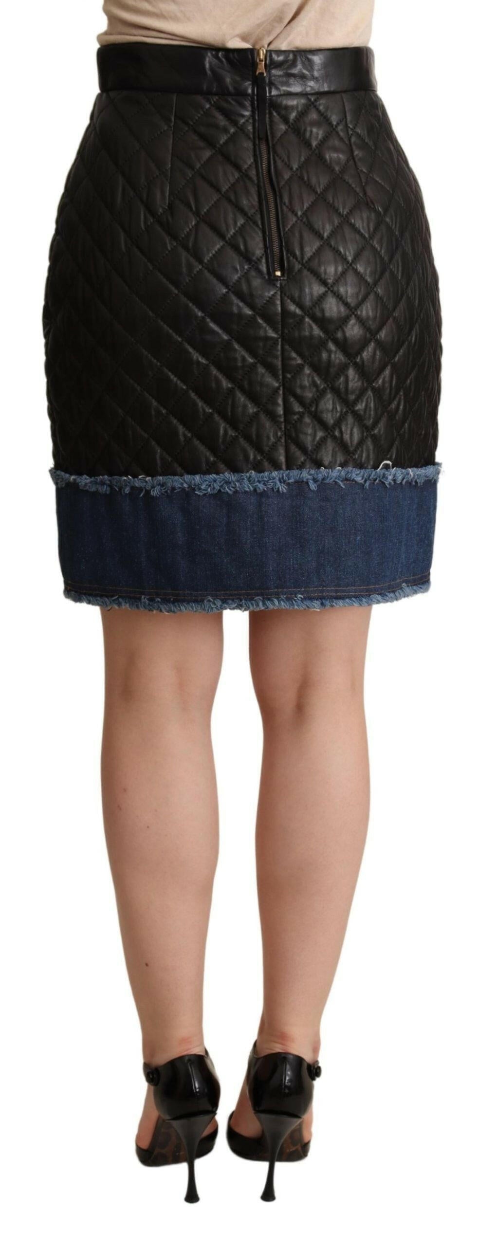 Dolce & Gabbana Black Quilted Leather Mini Skirts -   -  Dolce & Gabbana.