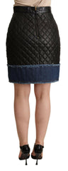 Dolce & Gabbana Black Quilted Leather Mini Skirts -   -  Dolce & Gabbana.